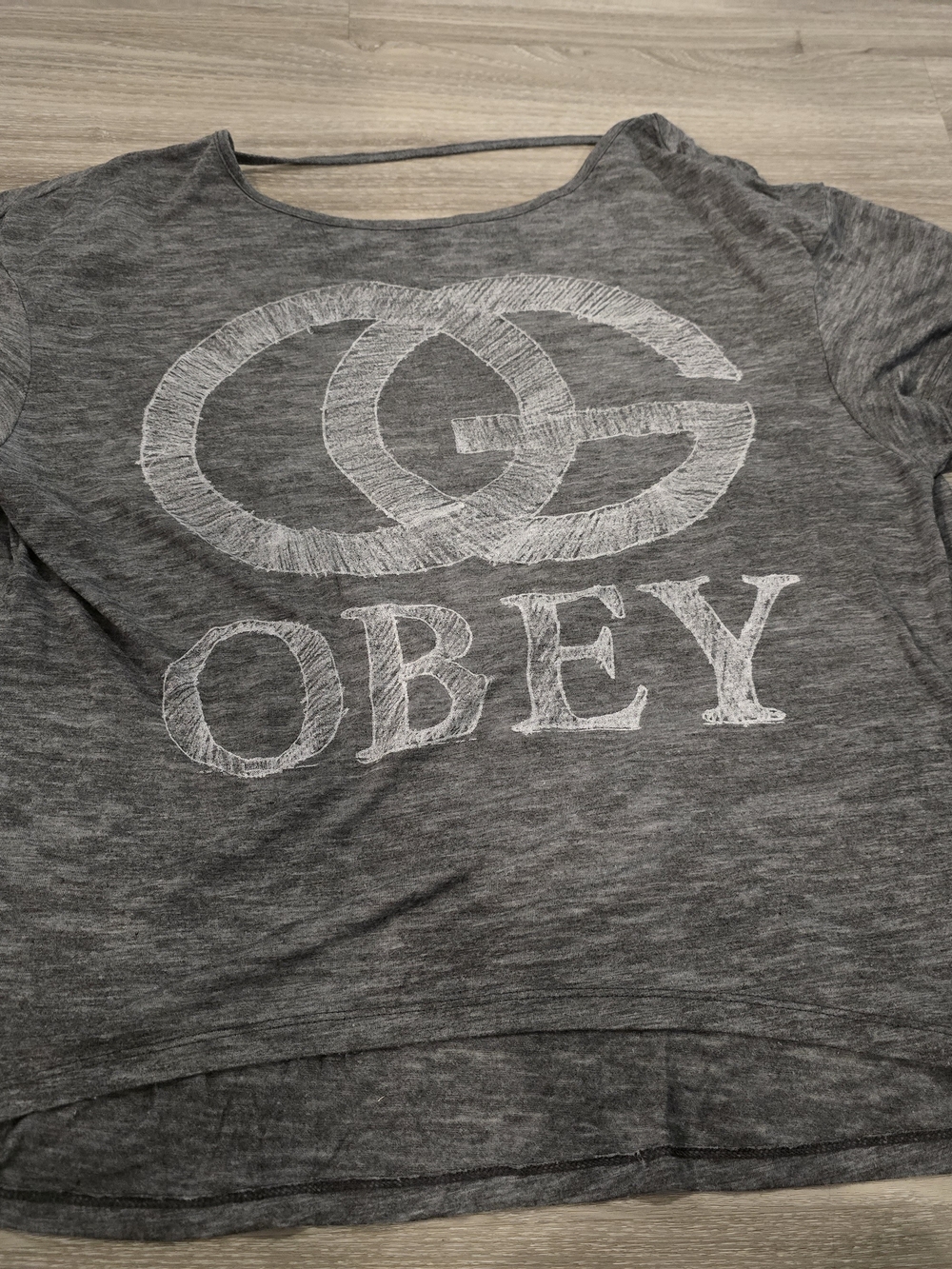 Obey Gray Graphic Tee with White Logo